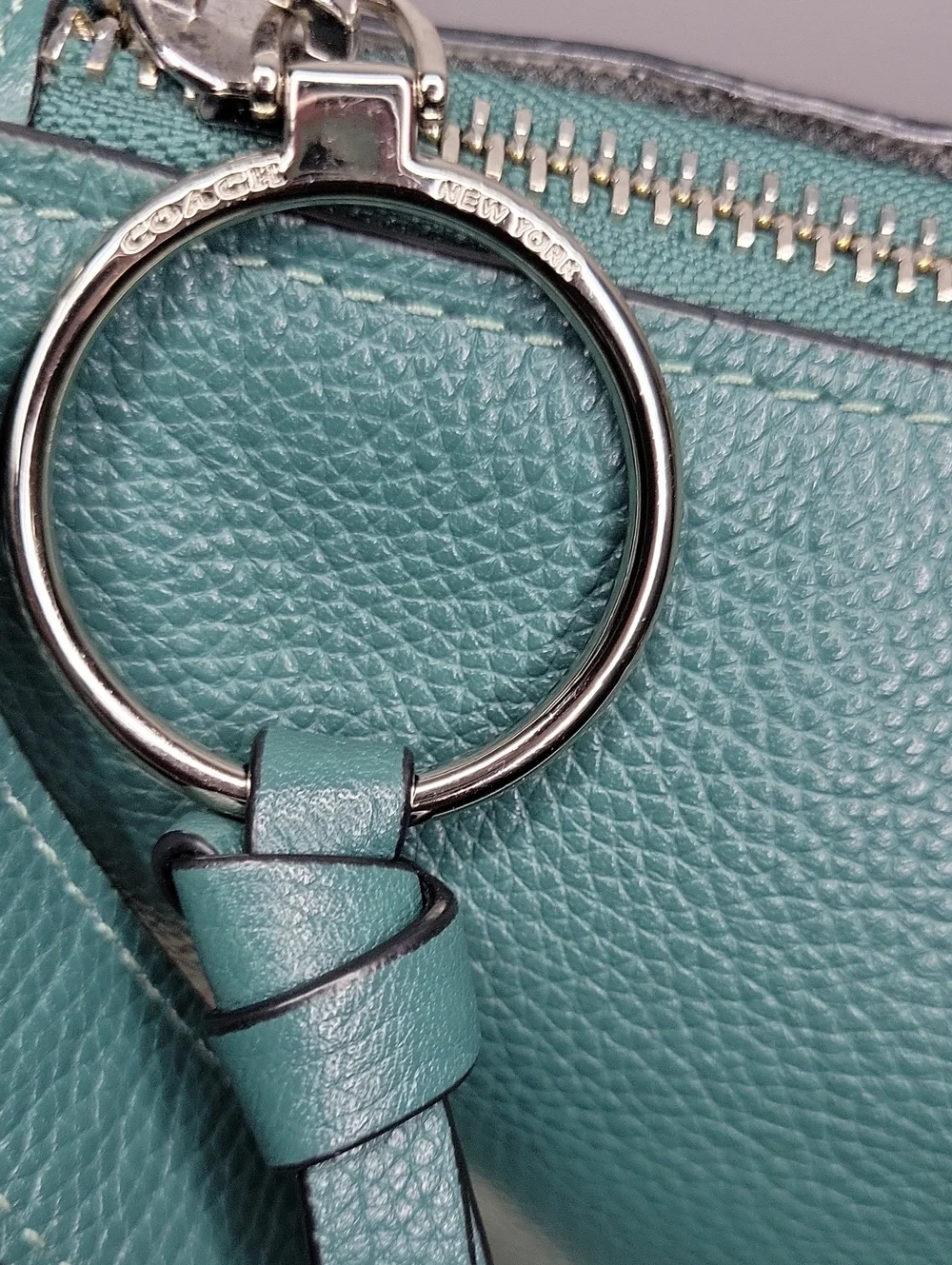 Coach Skylar Dark Teal Leather Hobo Shoulder Bag with Matching Wallet Set